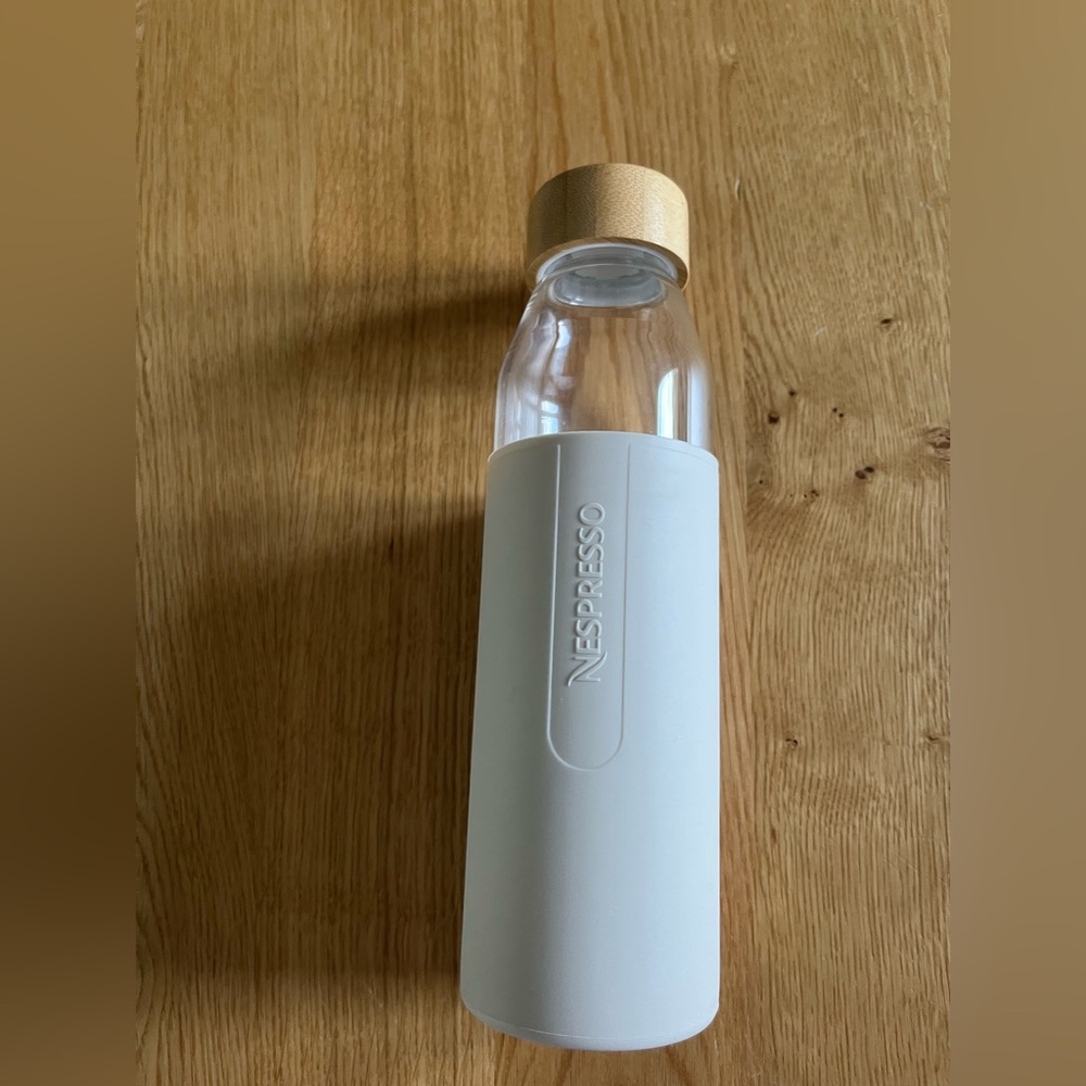 Nespresso White Bottle with Brown Cap